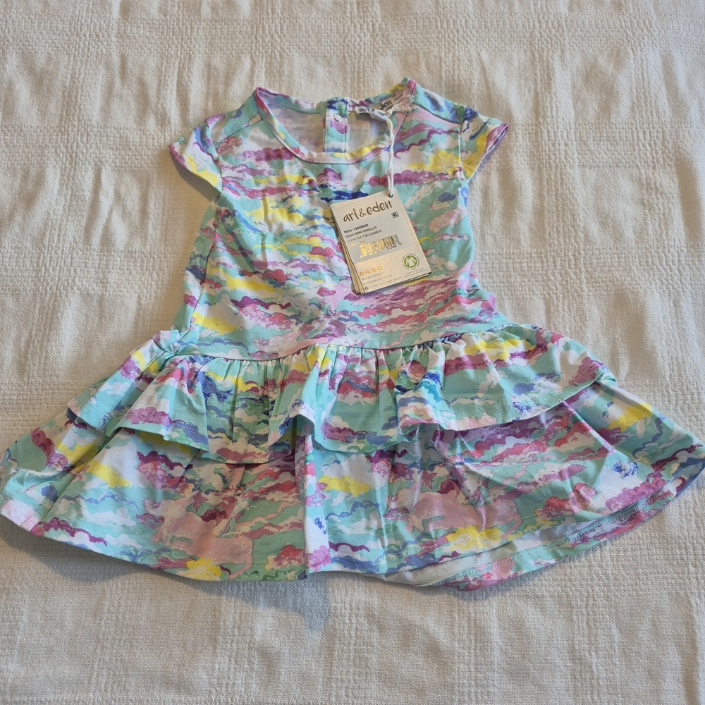 Art & Eden girls 6-9 months Mini Kinsley Day Dreamer print dress & shorts NWT